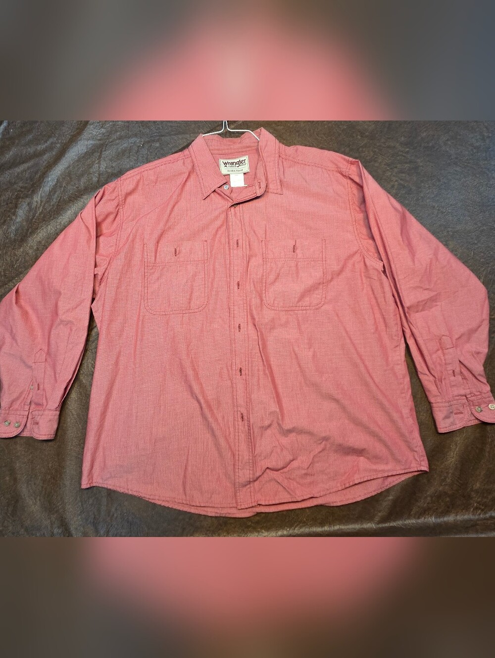Men's Vintage Wrangler Rugged Wear Long Sleeve Button-down